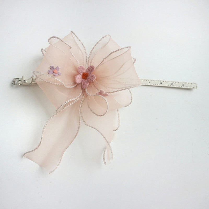 Pet Leather Collar Bow Cute Photo Props