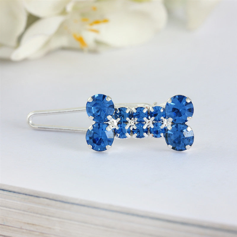 Rhinestone Dog Bone Barrettes Pet Decorations