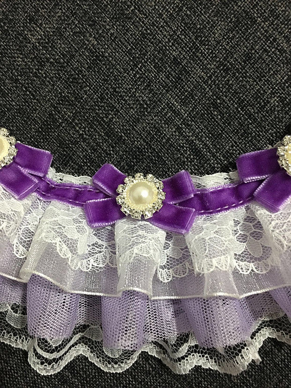 Cat Dog Pet Jewelry Necklace Bow Tie Lace Saliva Towel