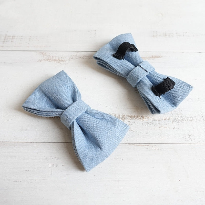 blue Pet bow double layer dog