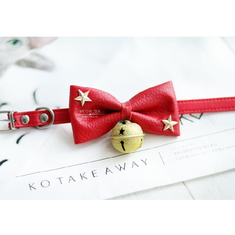 Six Cats Small And Medium Rivet Bell Pet Bow Tie