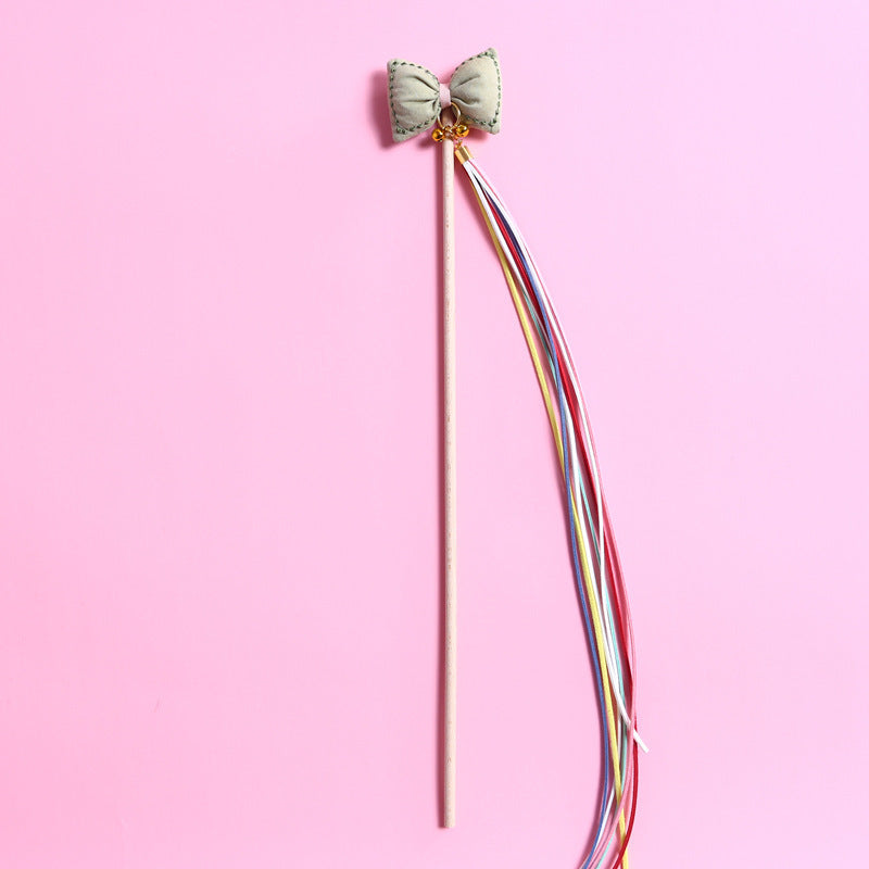 Three-Dimensional Bow Rainbow Tassel Bells Fairy Cat