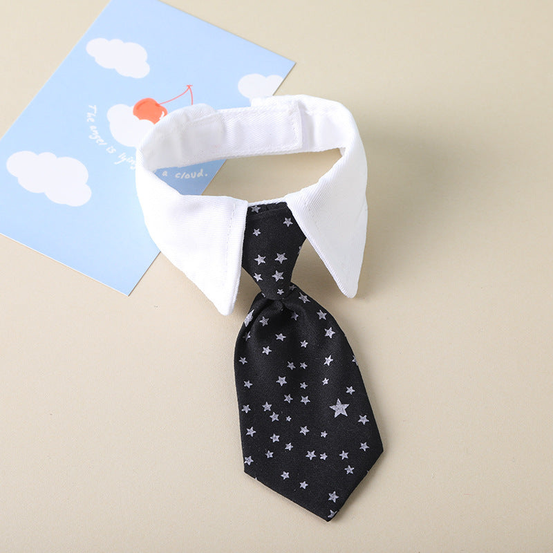 Pet Tie Saliva Towel British Style Gentleman