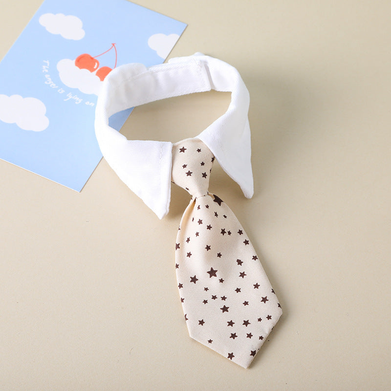 Pet Tie Saliva Towel British Style Gentleman