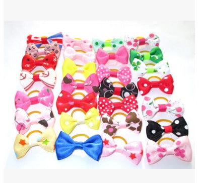 20pcs Double-layer Pet Hair Bows Assorted Colors