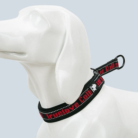 Truelove Pet Dog Collar Traction Diving Fabric Adjustable Reflective Soft Foreign Trade Cross-border Amazon