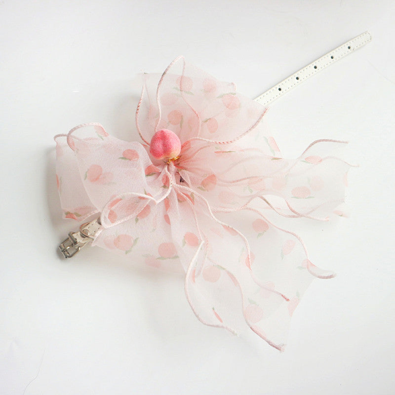 Pet Leather Collar Bow Cute Photo Props