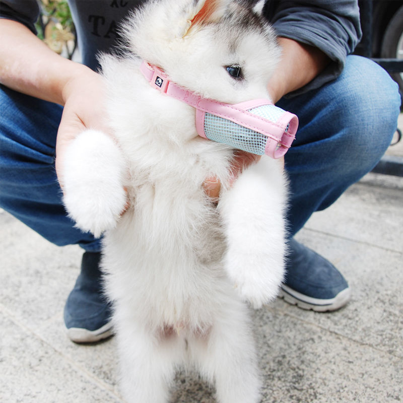 Soft Leather Mesh Breathable Pet Dog Mouth Mask