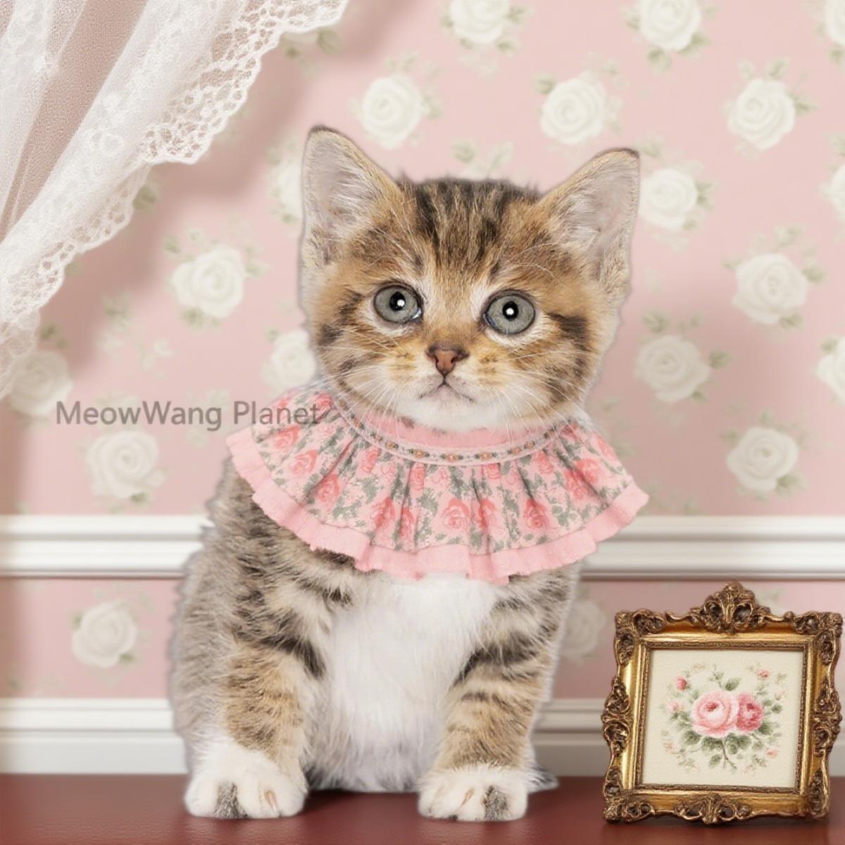 Spring Floral Pet Bandana Handmade Cotton Bib For Cats Small Dogs Luxury Pet Gift