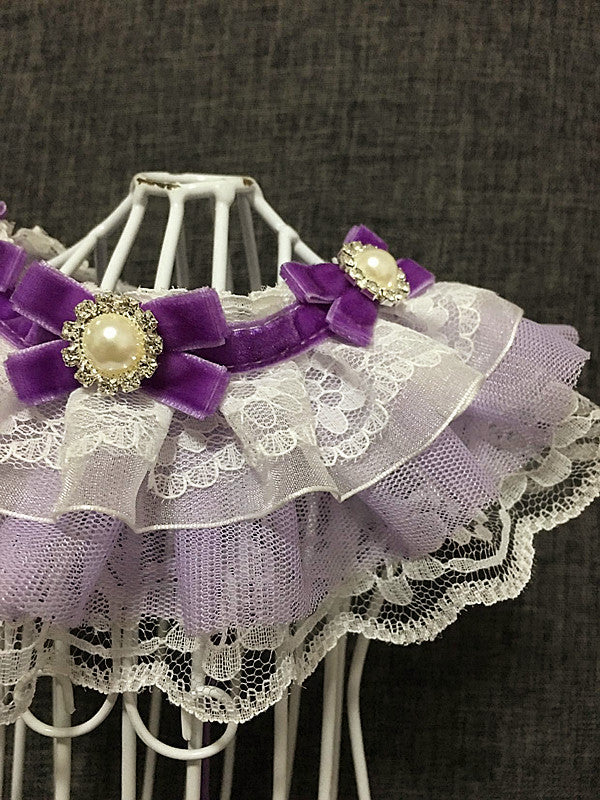 Cat Dog Pet Jewelry Necklace Bow Tie Lace Saliva Towel