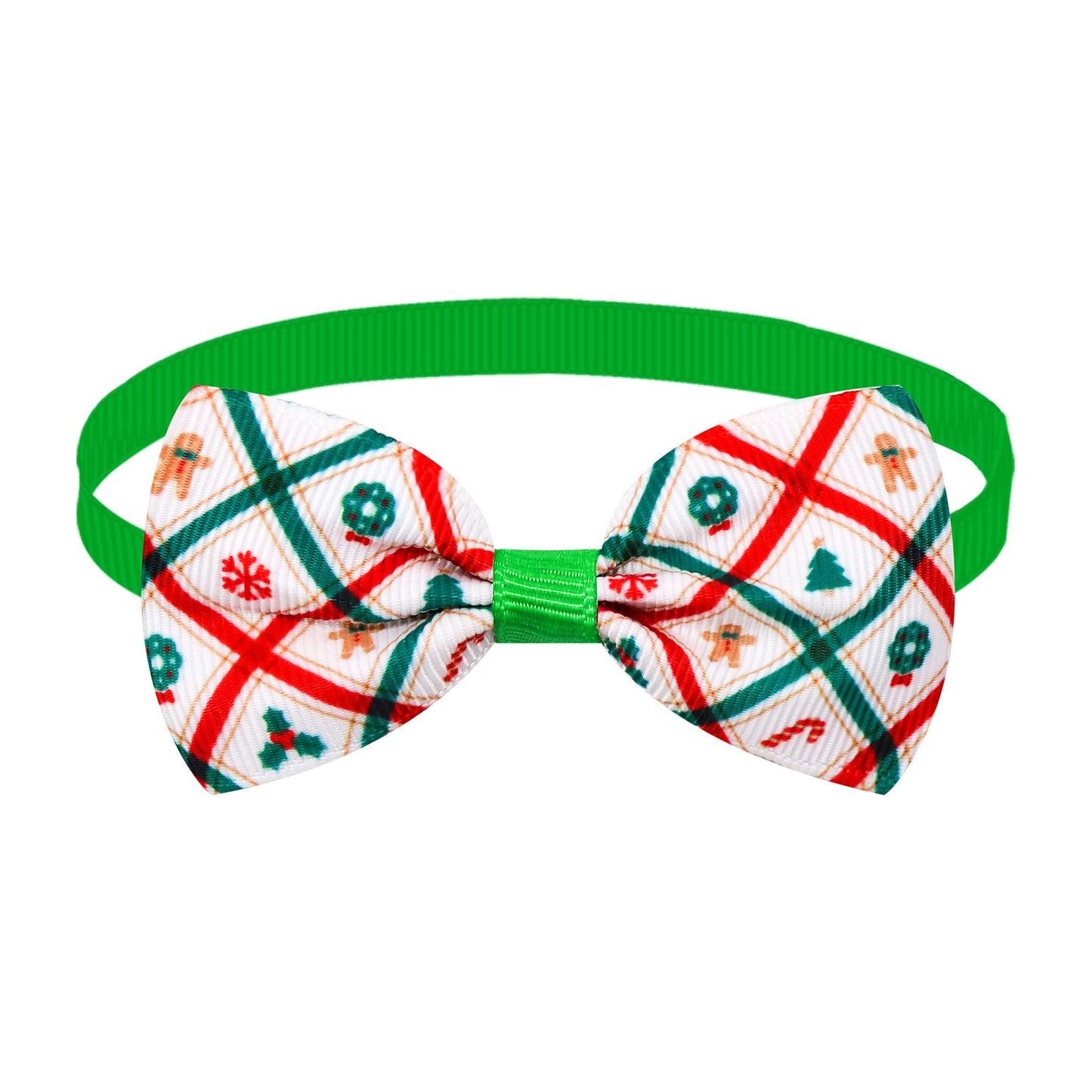 Christmas Plaid Striped Bow Tie Dog Cat One-word Bow Tie Multiple Colors