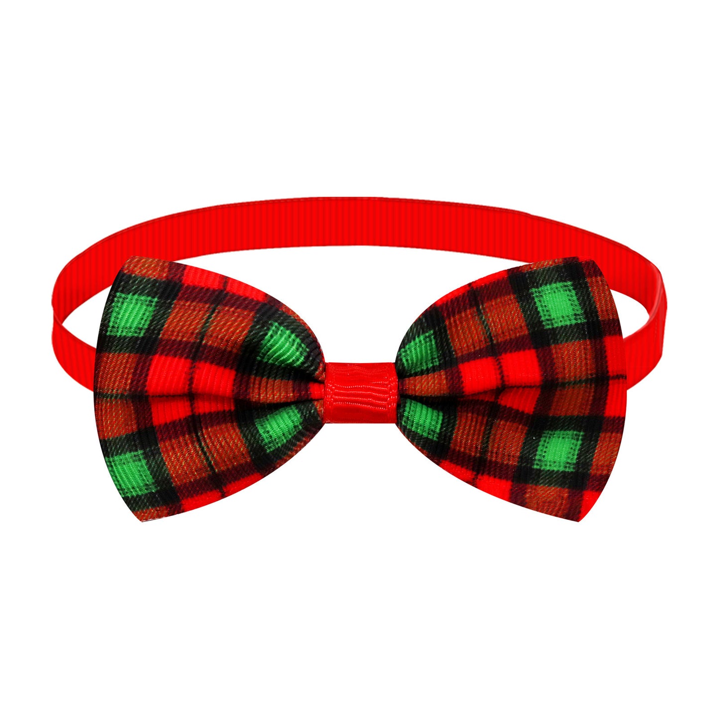 Christmas Plaid Striped Bow Tie Dog Cat One-word Bow Tie Multiple Colors