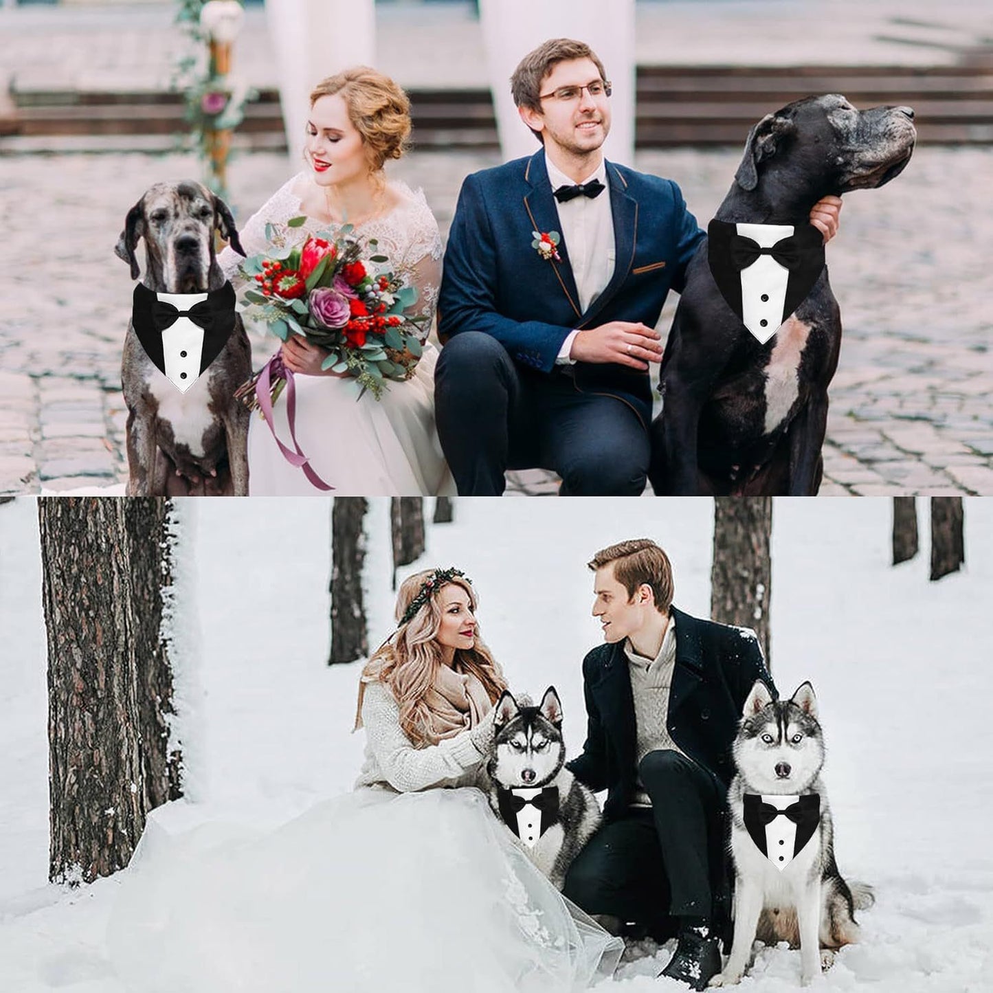 Dog Tuxedo Suit With Bow Tie And Bandana  Adjustable Formal Costumes For Small, Medium, Large Dogs Perfect For Weddings Birthdays