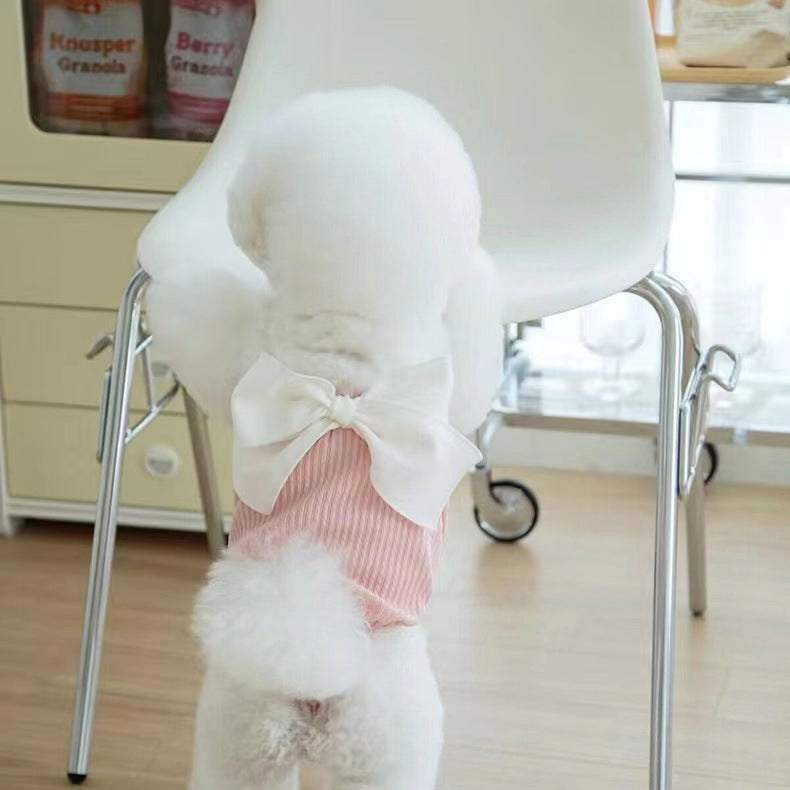 Pet Dog Summer Bow Suspenders Clothes