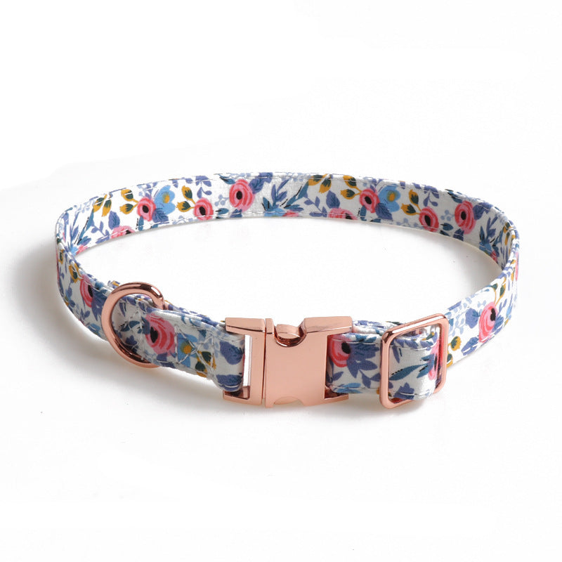 Pet Collar Full Metal Rose Gold Buckle Bow Collar