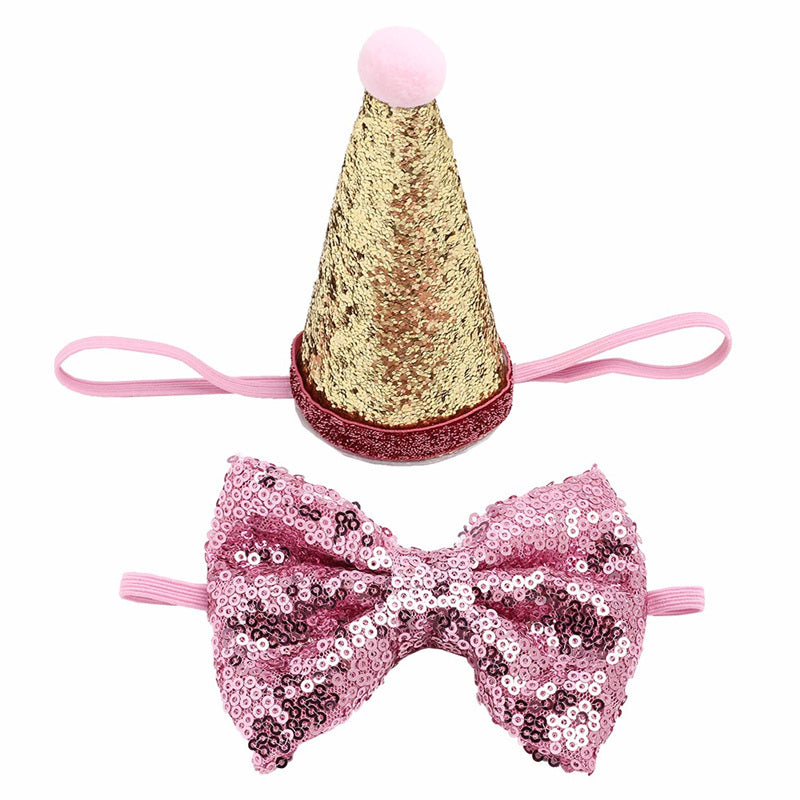 Dog sequins solid color small bow