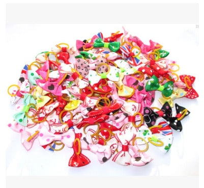 20pcs Double-layer Pet Hair Bows Assorted Colors