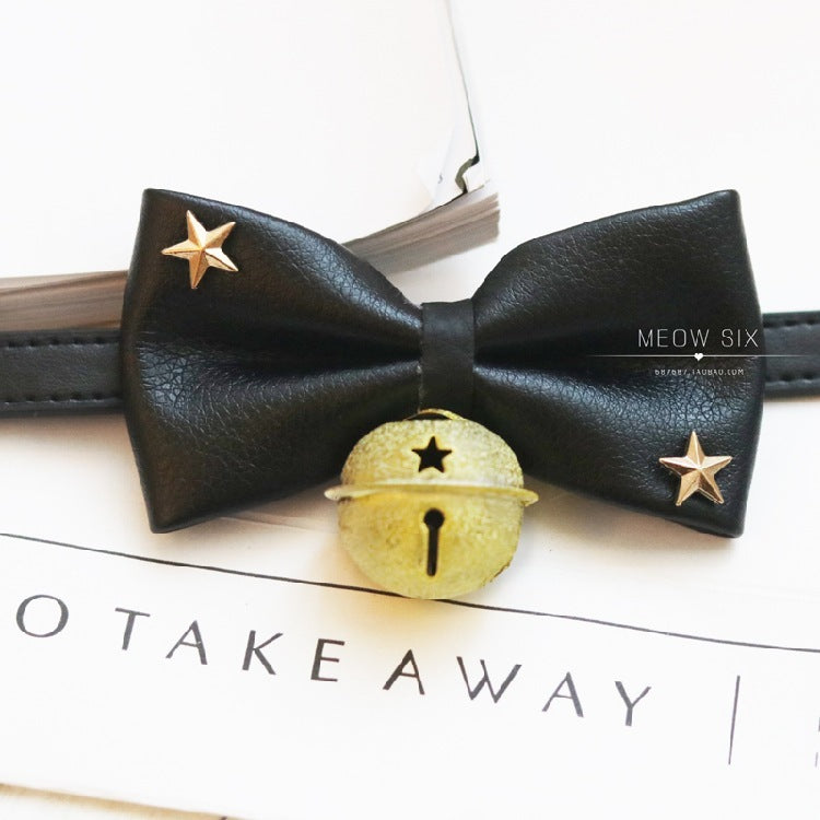 Six Cats Small And Medium Rivet Bell Pet Bow Tie