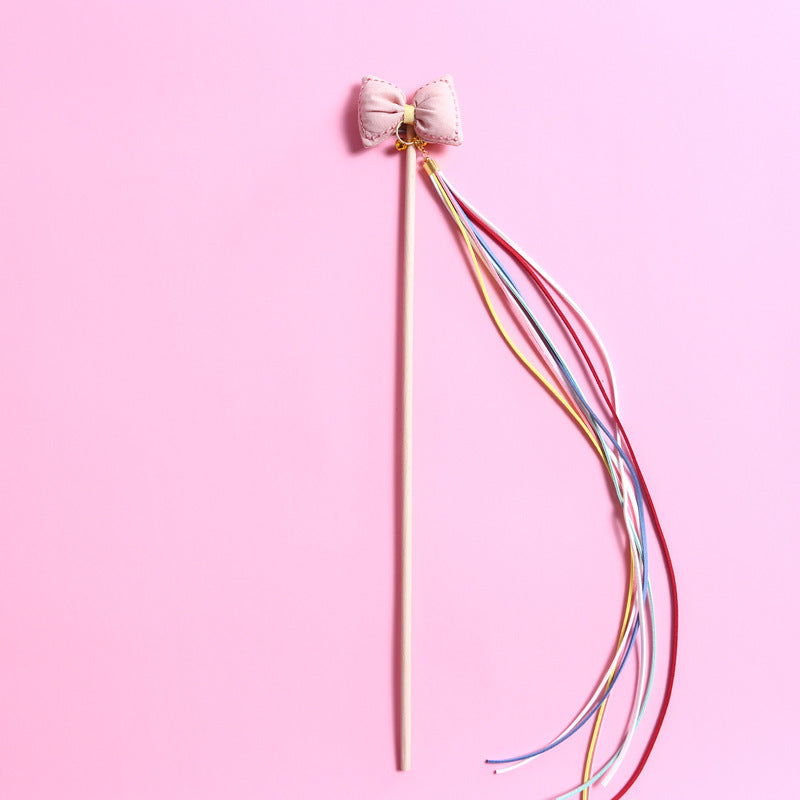 Three-Dimensional Bow Rainbow Tassel Bells Fairy Cat