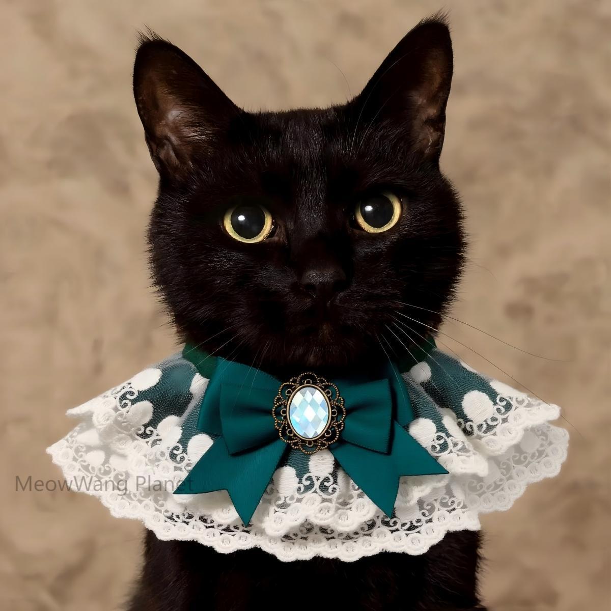 Lace Trimmed Pet Collar Bib Elegant Neck Accessory For Cats Small Dogs Luxury Pet Gift