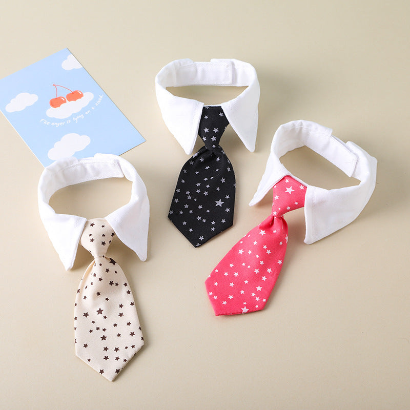 Pet Tie Saliva Towel British Style Gentleman