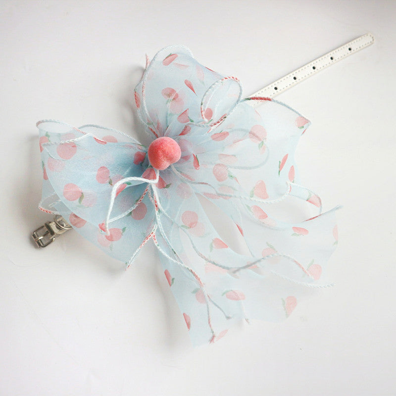 Pet Leather Collar Bow Cute Photo Props