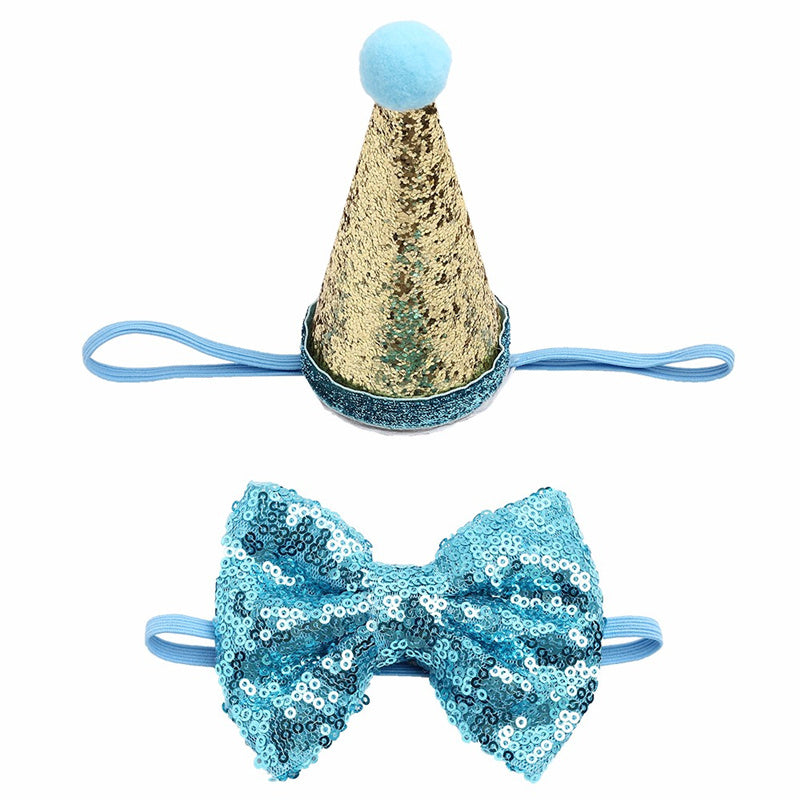 Dog sequins solid color small bow