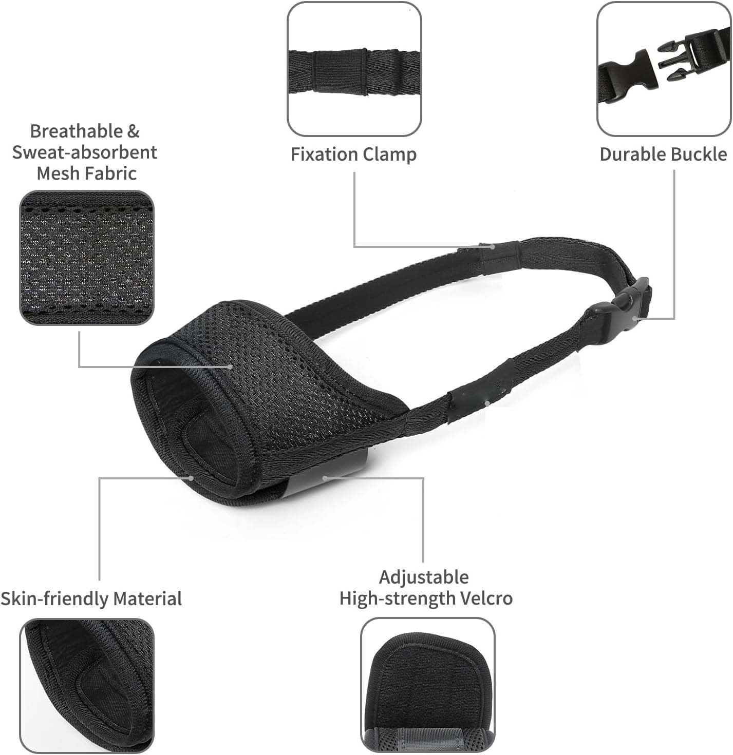 Dog Muzzle For Large Medium Small Dogs Mesh Muzzle For Dog To Prevent Biting Chewing Licking Eating Soft Dog Muzzle With Front Opening Design For Drinking Panting