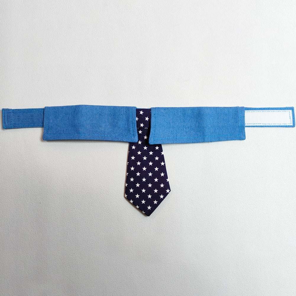 Durable Pet Collar Adjustable Denim Pet Collar With Star Pattern Dog Necktie For Holiday Weddings Formal Events For Dogs