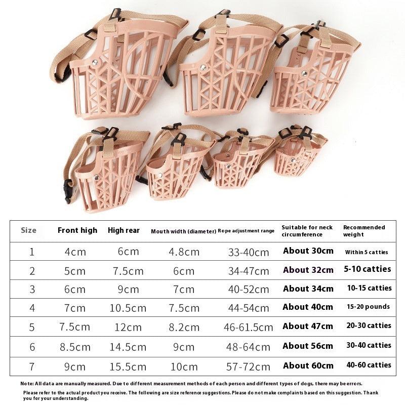 Anti-bark Anti-bite Eating Casually Dog Mask Non-grinding Mouth Small And Medium Size Dog Pet Mouth Cover