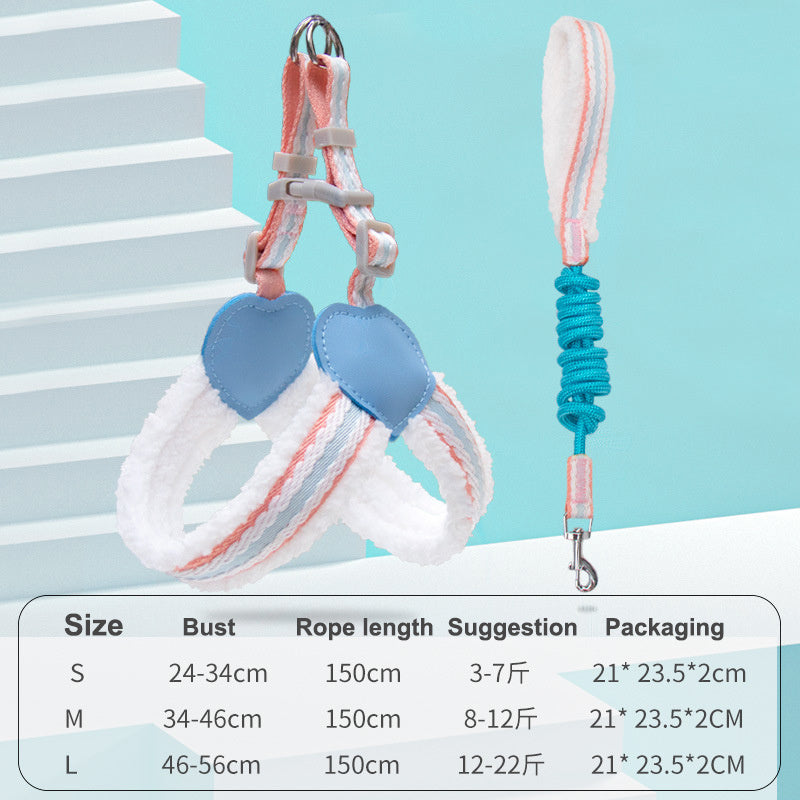 Dog Leash Summer Breathable Corgi Shiba Inu Bichon Chest Vest Walking Dog Leash Small And Medium-sized Dog Pet Supplies