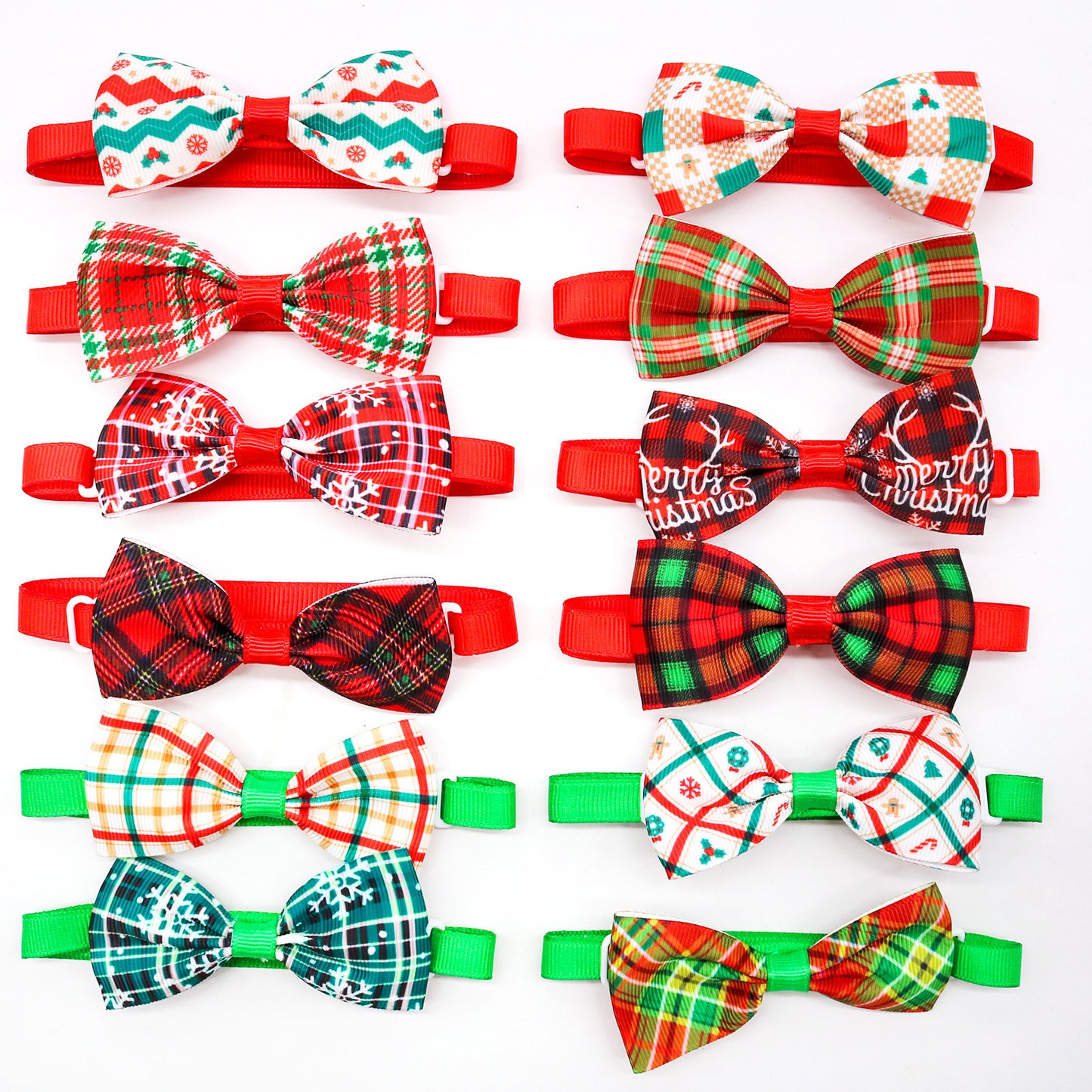 Christmas Plaid Striped Bow Tie Dog Cat One-word Bow Tie Multiple Colors
