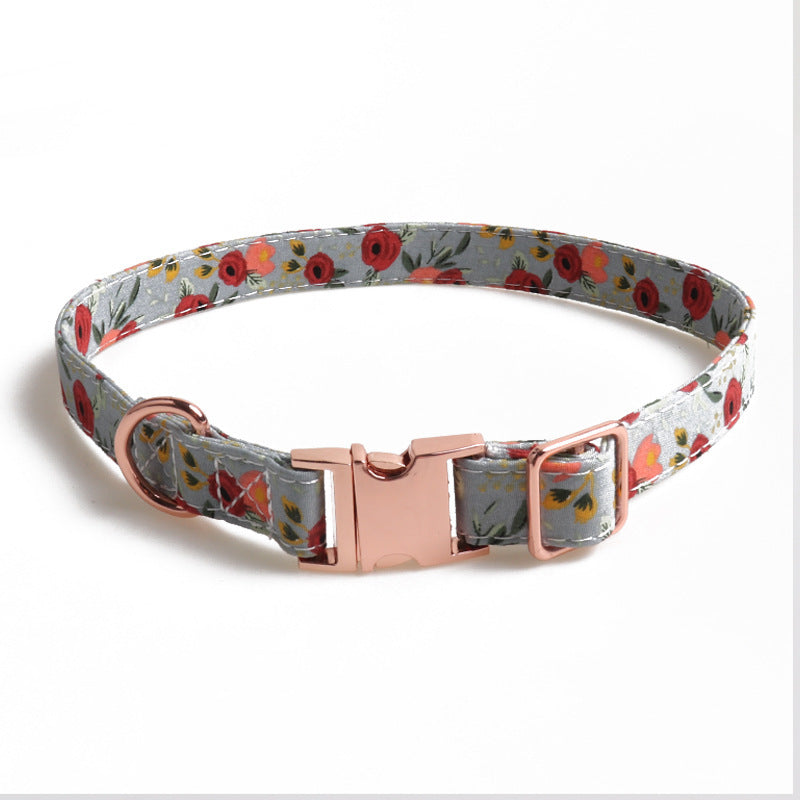 Pet Collar Full Metal Rose Gold Buckle Bow Collar