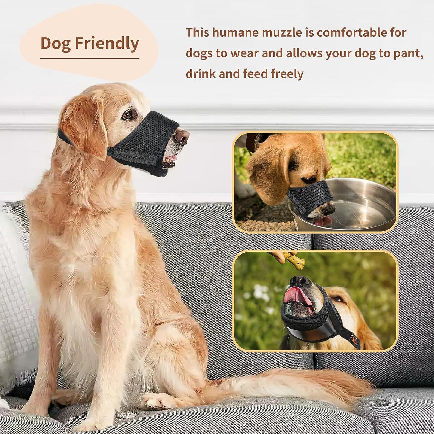 Dog Muzzle For Large Medium Small Dogs Mesh Muzzle For Dog To Prevent Biting Chewing Licking Eating Soft Dog Muzzle With Front Opening Design For Drinking Panting