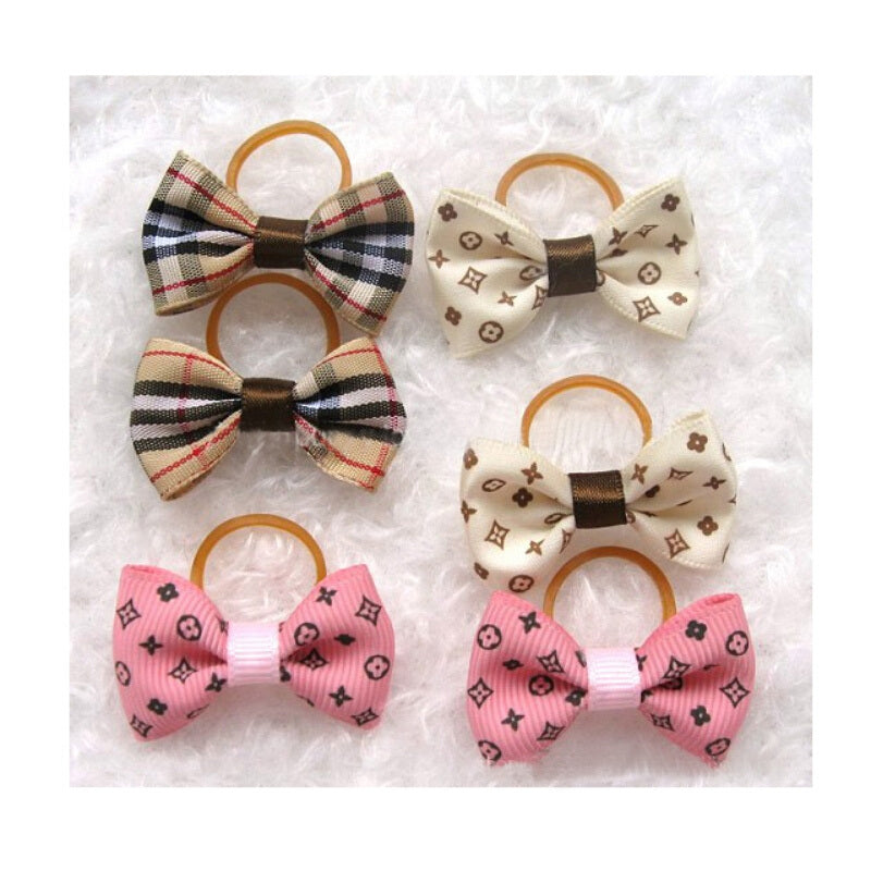 20pcs Double-layer Pet Hair Bows Assorted Colors