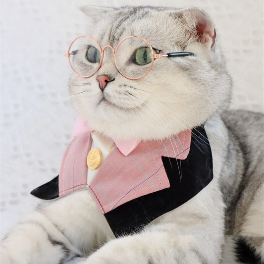 Pet Cat Dog British Academy Style Bib Tie