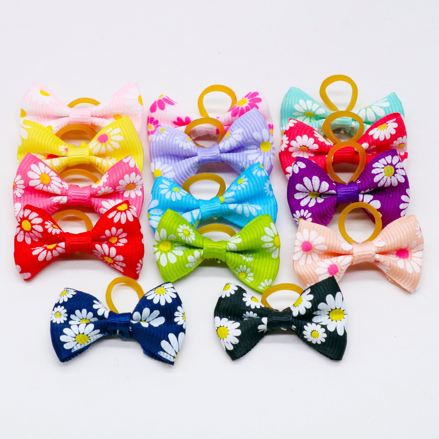 Small Daisy Pet Head Rope Pastoral Style Cat Dog Head Flower Rubber Band