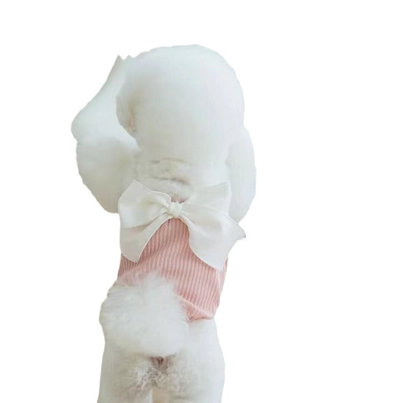 Pet Dog Summer Bow Suspenders Clothes