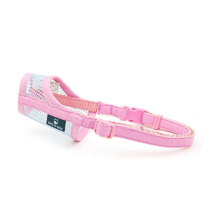 Soft Leather Mesh Breathable Pet Dog Mouth Mask